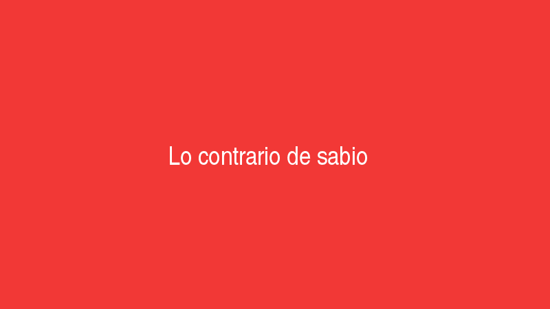 Sabio 7 Lo contrario de sabio